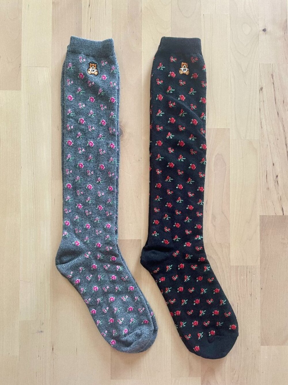 Teddy Fresh Women's 2-Pack Floral Knee High Socks One Size NWOT NEW